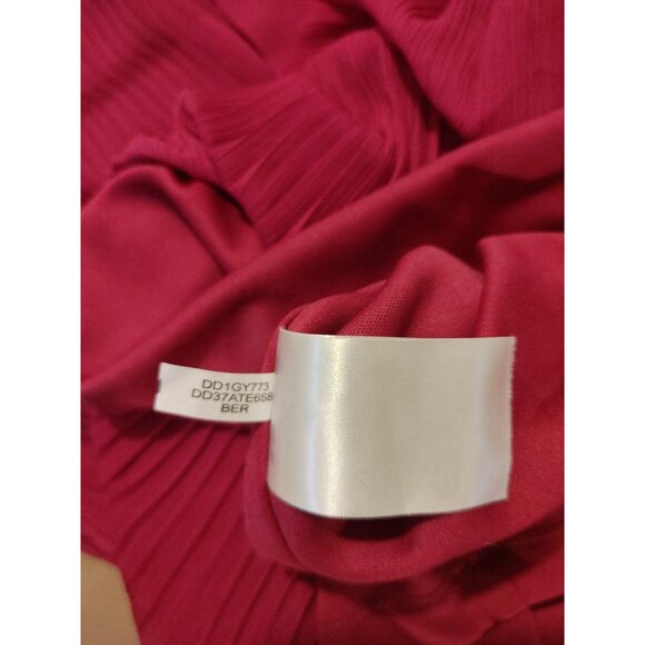 DKNY Solid Fuchsia Size 10 Tie Neck Pleated Dress - Picture 8 of 11